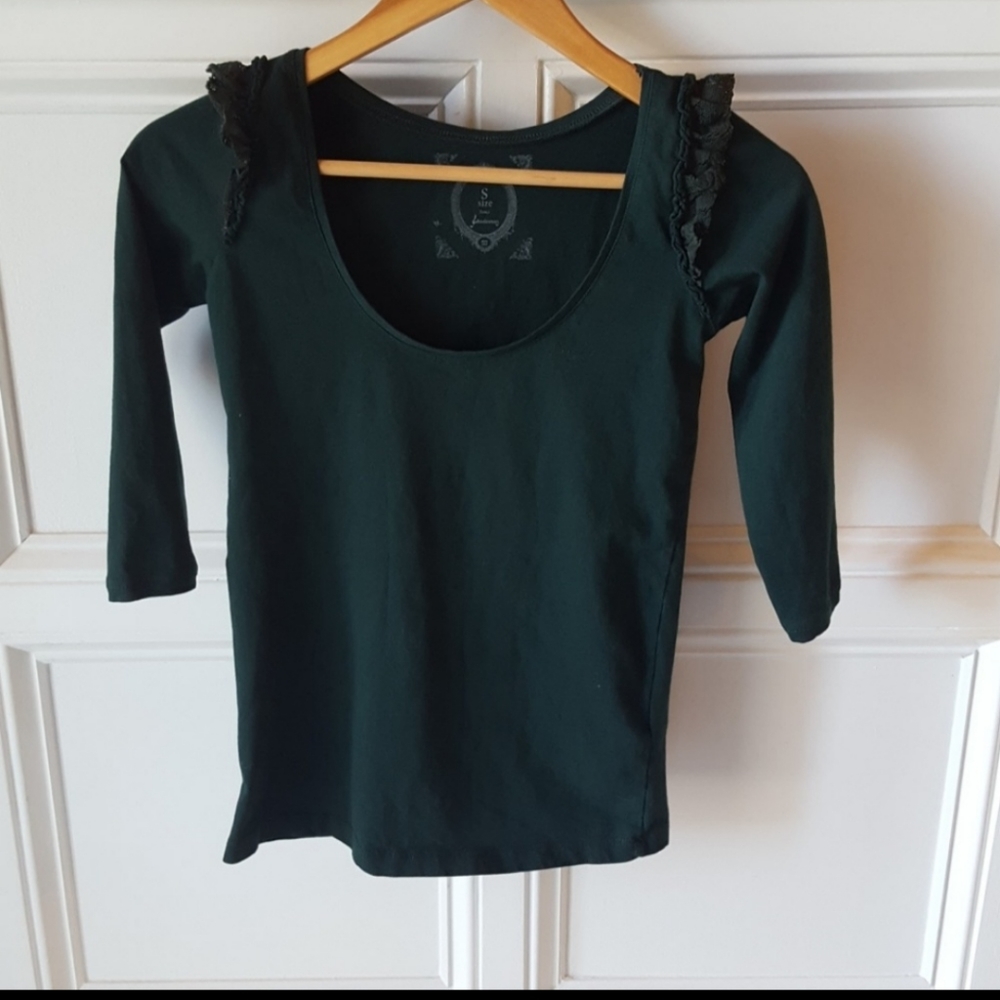 Anthropologie green top small